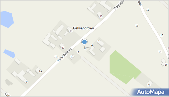 Aleksandrowo, Turystyczna, 6, mapa Aleksandrowo