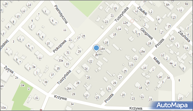 Andrespol, Tuszyńska, 20, mapa Andrespol