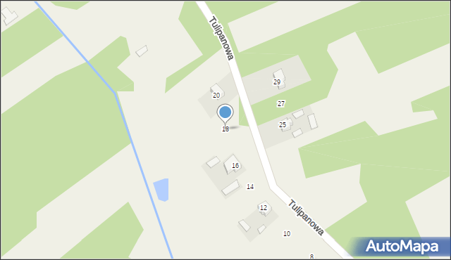 Antoniew, Tulipanowa, 18, mapa Antoniew