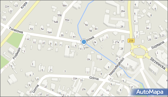 Barlinek, Tunelowa, 3, mapa Barlinek