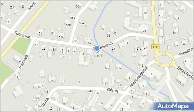 Barlinek, Tunelowa, 4, mapa Barlinek