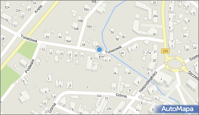 Barlinek, Tunelowa, 5, mapa Barlinek