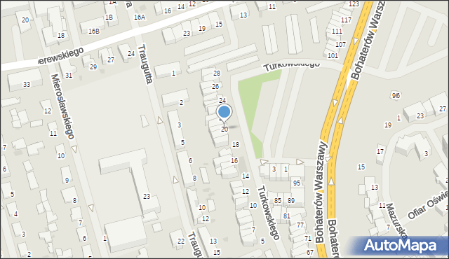 Bartoszyce, Turkowskiego, 20, mapa Bartoszyce