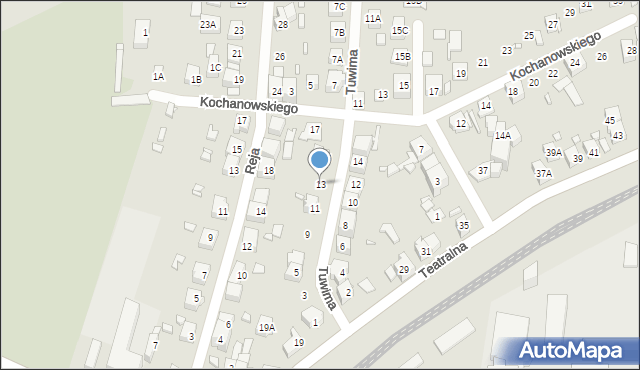 Będzin, Tuwima Juliana, 13, mapa Będzin