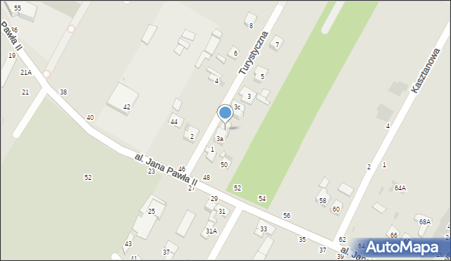 Biała Podlaska, Turystyczna, 3b, mapa Białej Podlaskiej