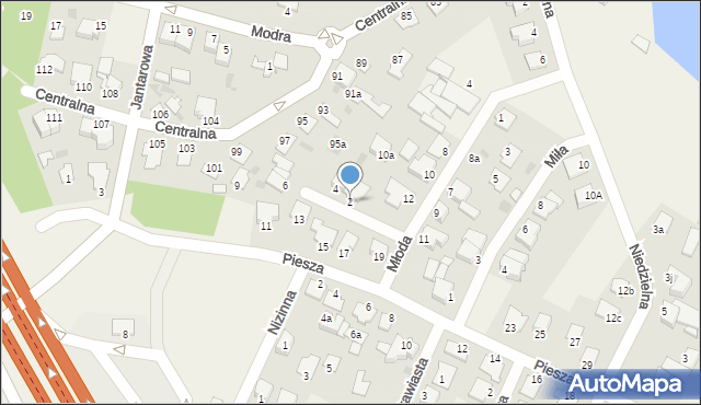 Białe Błota, Turkusowa, 2, mapa Białe Błota