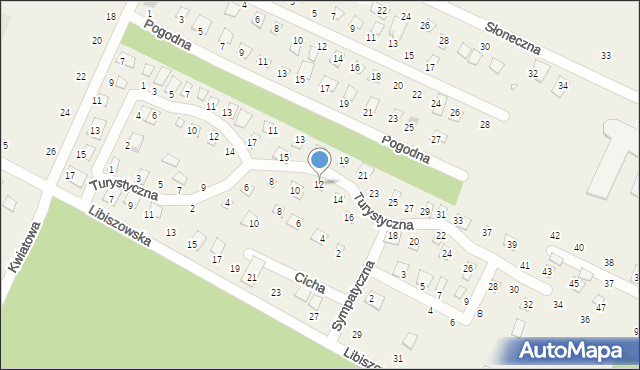 Białka, Turystyczna, 12, mapa Białka