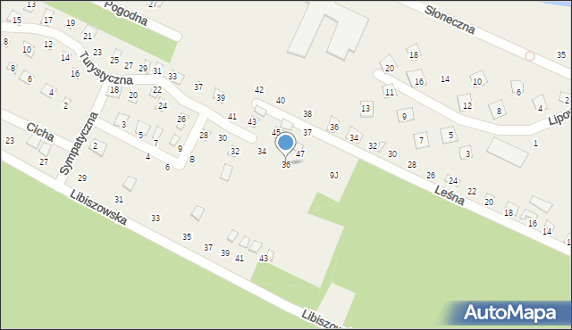 Białka, Turystyczna, 36, mapa Białka