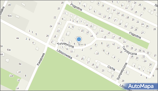 Białka, Turystyczna, 7, mapa Białka