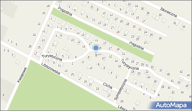 Białka, Turystyczna, 8, mapa Białka