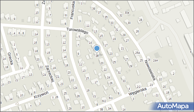 Białystok, Turowskiego Józefa, 18, mapa Białegostoku