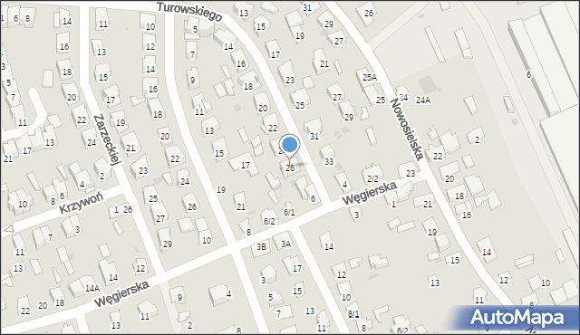 Białystok, Turowskiego Józefa, 26, mapa Białegostoku