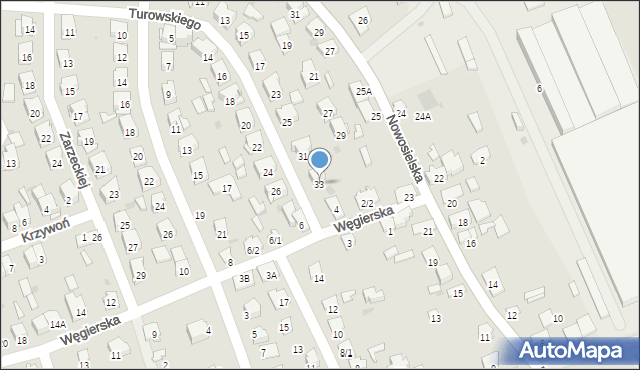 Białystok, Turowskiego Józefa, 33, mapa Białegostoku