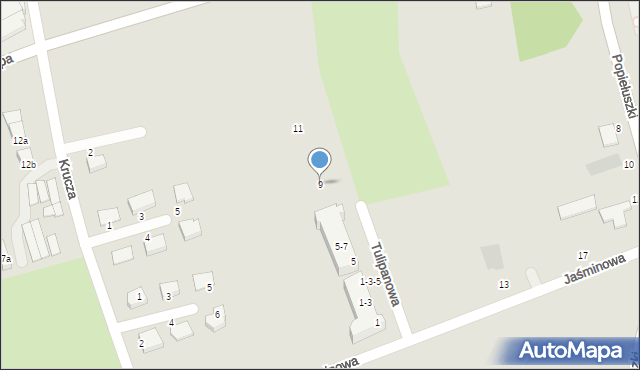 Bielawa, Tulipanowa, 9, mapa Bielawa