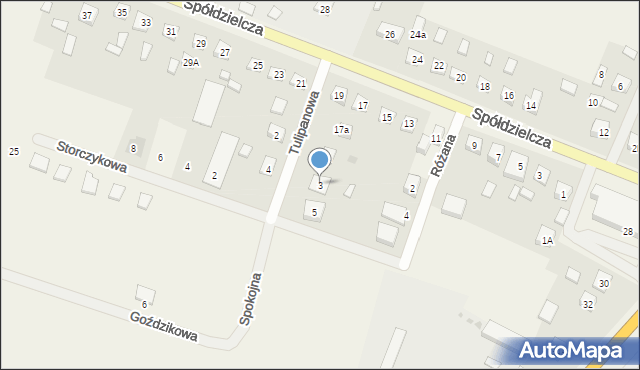 Bielsk, Tulipanowa, 3, mapa Bielsk