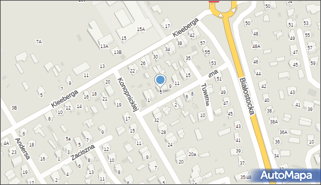 Bielsk Podlaski, Tuwima Juliana, 5, mapa Bielsk Podlaski