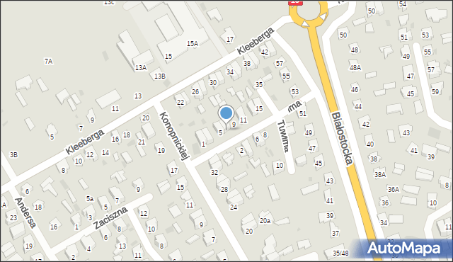 Bielsk Podlaski, Tuwima Juliana, 7, mapa Bielsk Podlaski