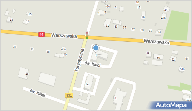 Bieruń, Turystyczna, 1, mapa Bieruń