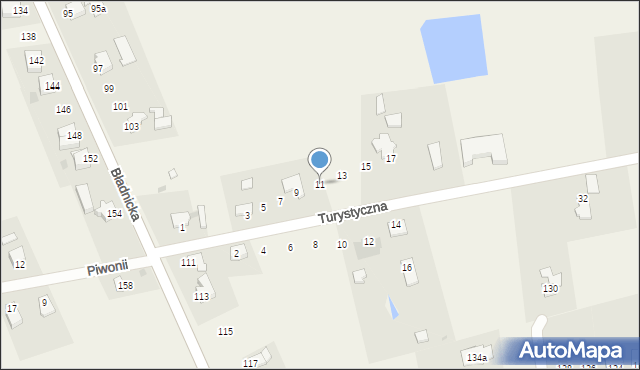 Bładnice Dolne, Turystyczna, 11, mapa Bładnice Dolne