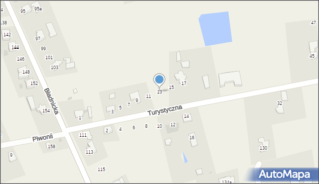 Bładnice Dolne, Turystyczna, 13, mapa Bładnice Dolne