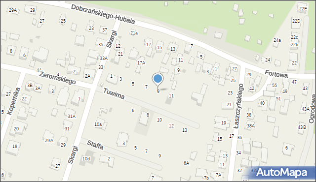 Blizne Jasińskiego, Tuwima Juliana, 9, mapa Blizne Jasińskiego