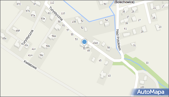 Bolechowice, Turystyczna, 51, mapa Bolechowice