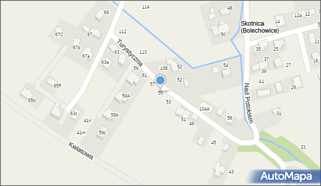 Bolechowice, Turystyczna, 55, mapa Bolechowice