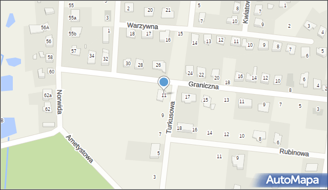 Bolechowo-Osiedle, Turkusowa, 11, mapa Bolechowo-Osiedle