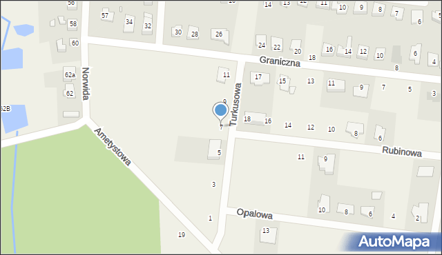 Bolechowo-Osiedle, Turkusowa, 7, mapa Bolechowo-Osiedle