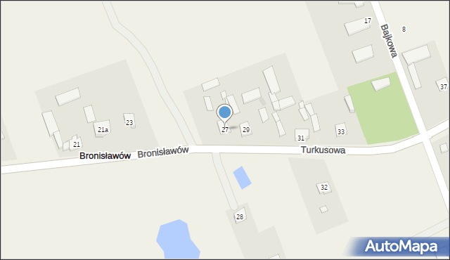 Bronisławów, Turkusowa, 27, mapa Bronisławów