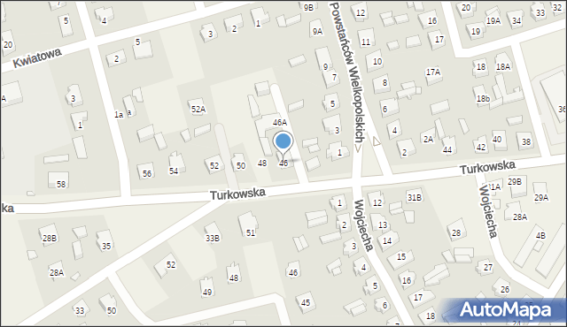 Brudzew, Turkowska, 46, mapa Brudzew