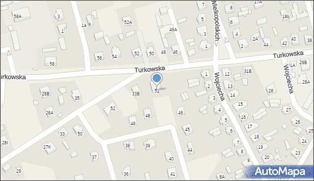 Brudzew, Turkowska, 51, mapa Brudzew