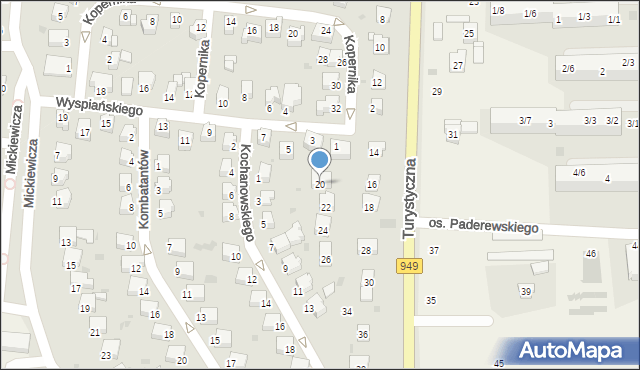 Brzeszcze, Turystyczna, 20, mapa Brzeszcze