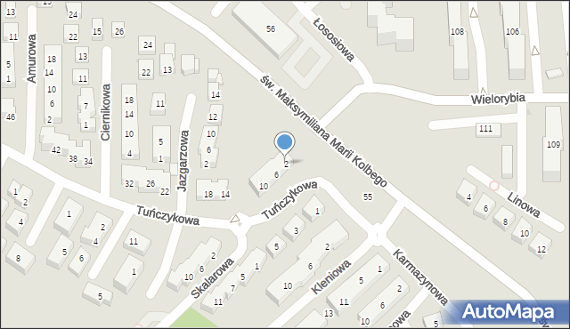 Bydgoszcz, Tuńczykowa, 2, mapa Bydgoszczy