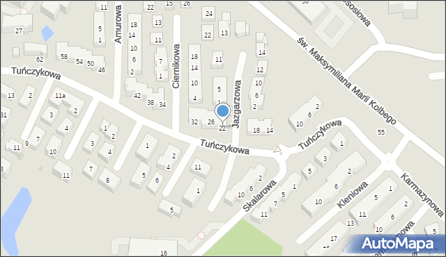 Bydgoszcz, Tuńczykowa, 22, mapa Bydgoszczy