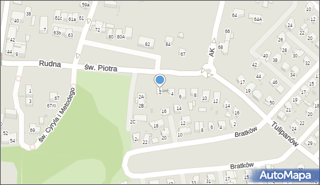 Bytom, Tulipanów, 2, mapa Bytomia