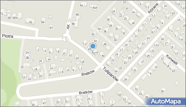 Bytom, Tulipanów, 21, mapa Bytomia