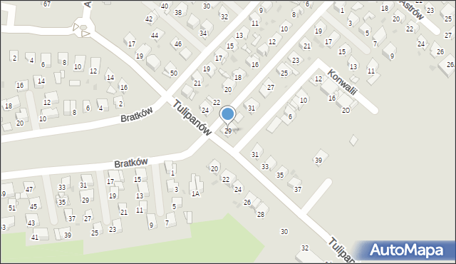 Bytom, Tulipanów, 29, mapa Bytomia