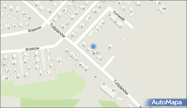 Bytom, Tulipanów, 35, mapa Bytomia