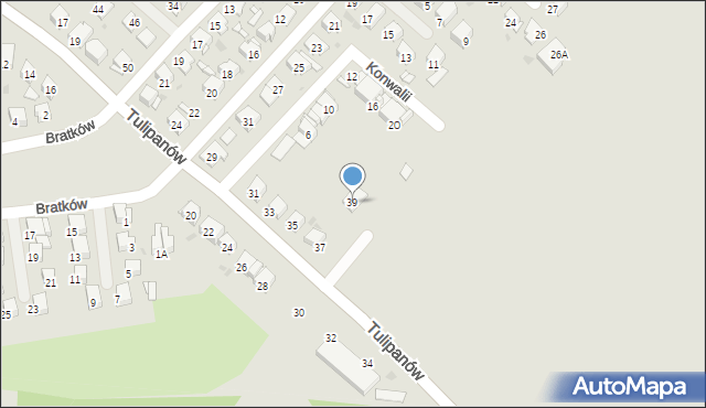Bytom, Tulipanów, 39, mapa Bytomia