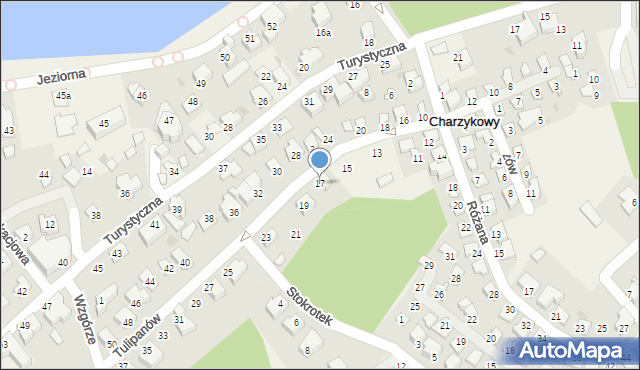 Charzykowy, Tulipanów, 17, mapa Charzykowy