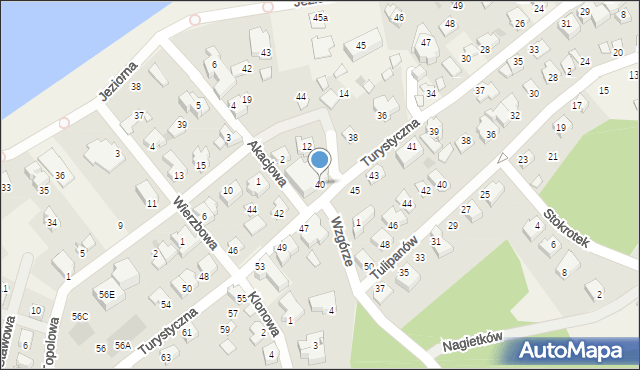 Charzykowy, Turystyczna, 40, mapa Charzykowy