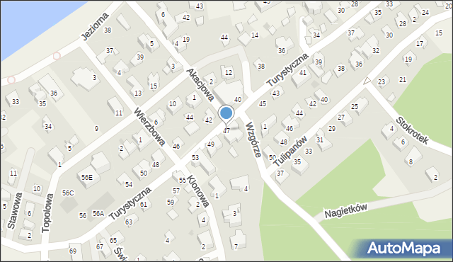 Charzykowy, Turystyczna, 47, mapa Charzykowy