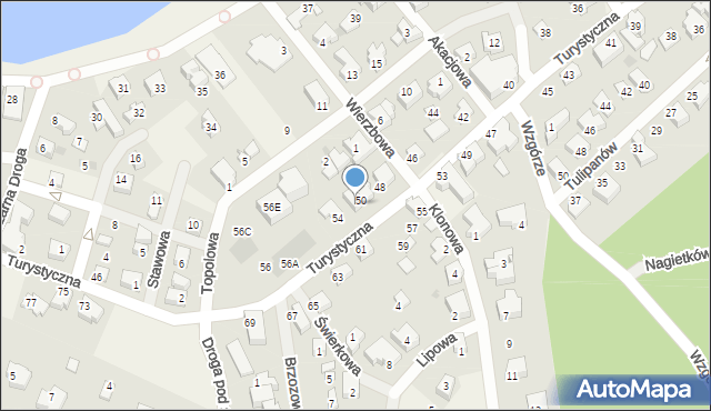 Charzykowy, Turystyczna, 52, mapa Charzykowy