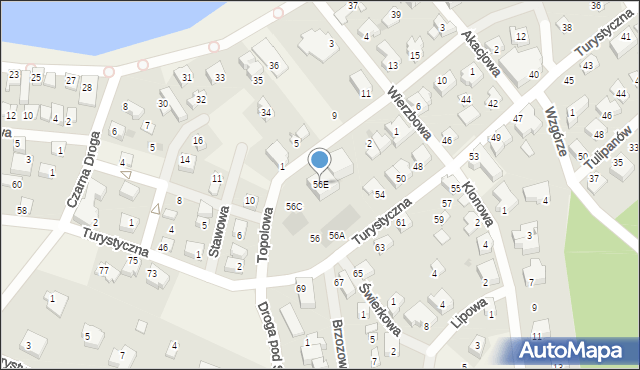 Charzykowy, Turystyczna, 56E, mapa Charzykowy