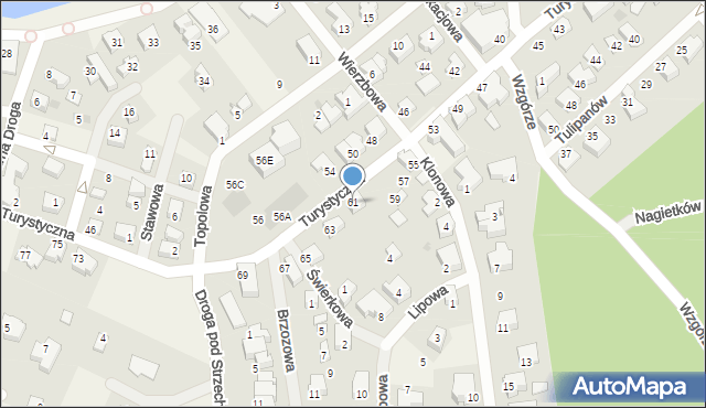 Charzykowy, Turystyczna, 61, mapa Charzykowy