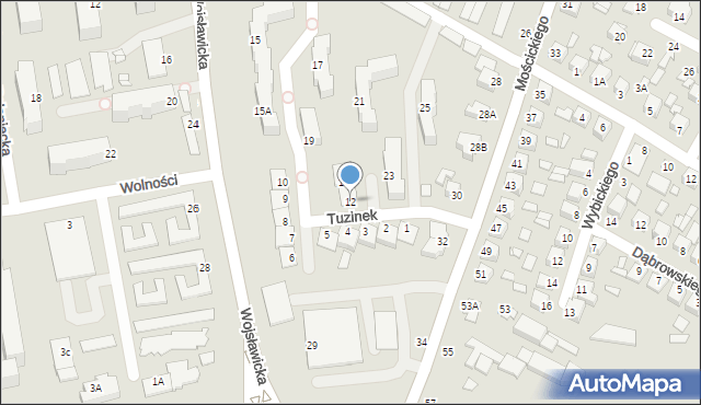 Chełm, Tuzinek, 12, mapa Chełma