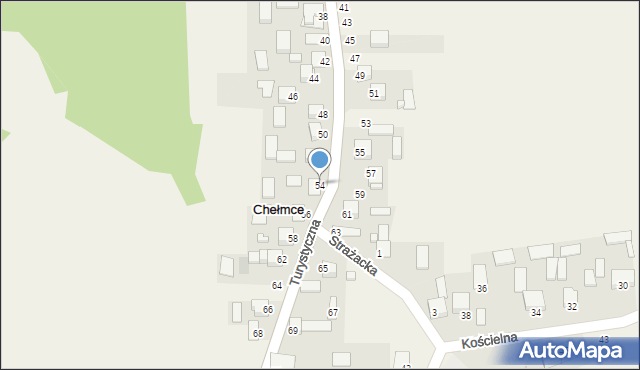 Chełmce, Turystyczna, 54, mapa Chełmce