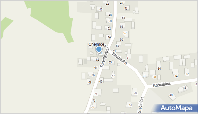 Chełmce, Turystyczna, 60, mapa Chełmce