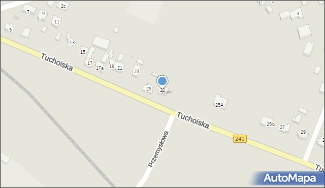Chojnice, Tucholska, 25c, mapa Chojnic